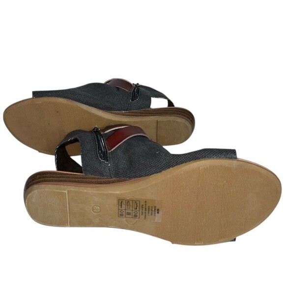 Pierre Dumas Brenna-1 Sandals 8.5 Denim Blue Boho Ankle Strap Open Toe Flats - Picture 13 of 16